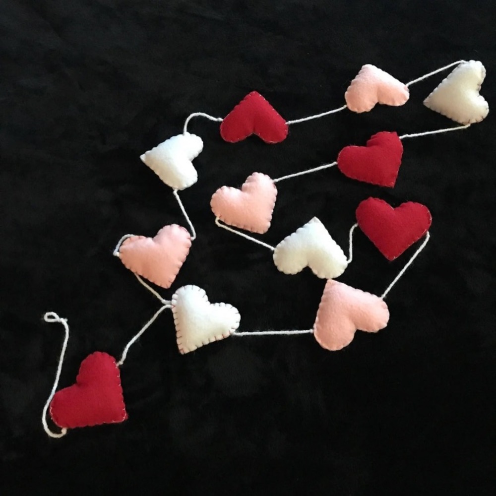 Handmade heart garland